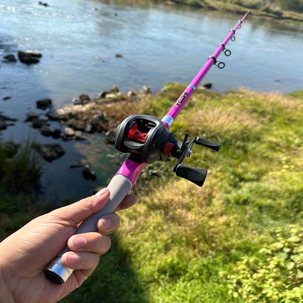 Combo de caña y carrete de pesca telescópicos