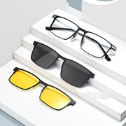 Uv Protection Sunglasses Magnetic Suction Set Mirror Myopia Frame Polarized - Blue Force Sports