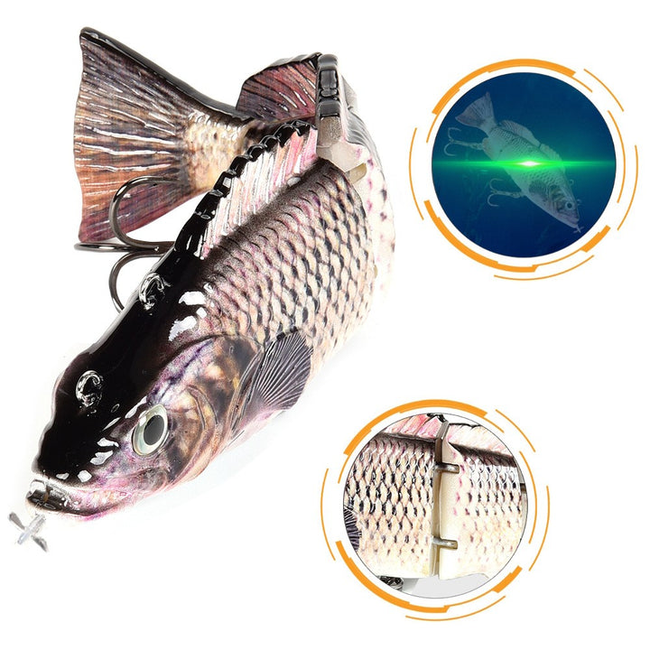 Electric Multinode Fish Road Subbait Electronic Bait Rechargeable LED Light - Blue Force Sports