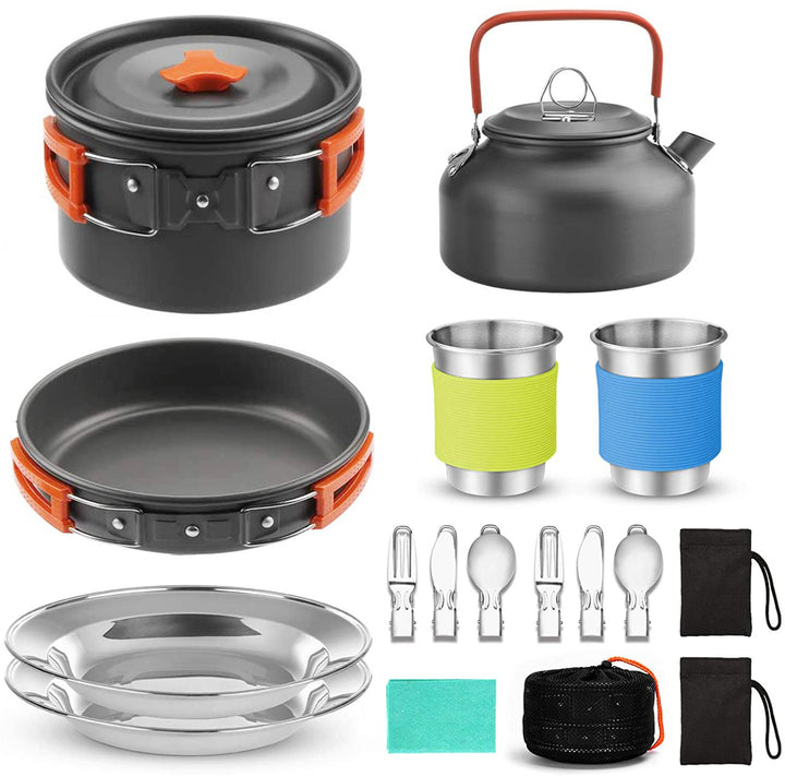 Camping Cooker Outdoor Teapot Combination Picnic Pot Set - Blue Force Sports