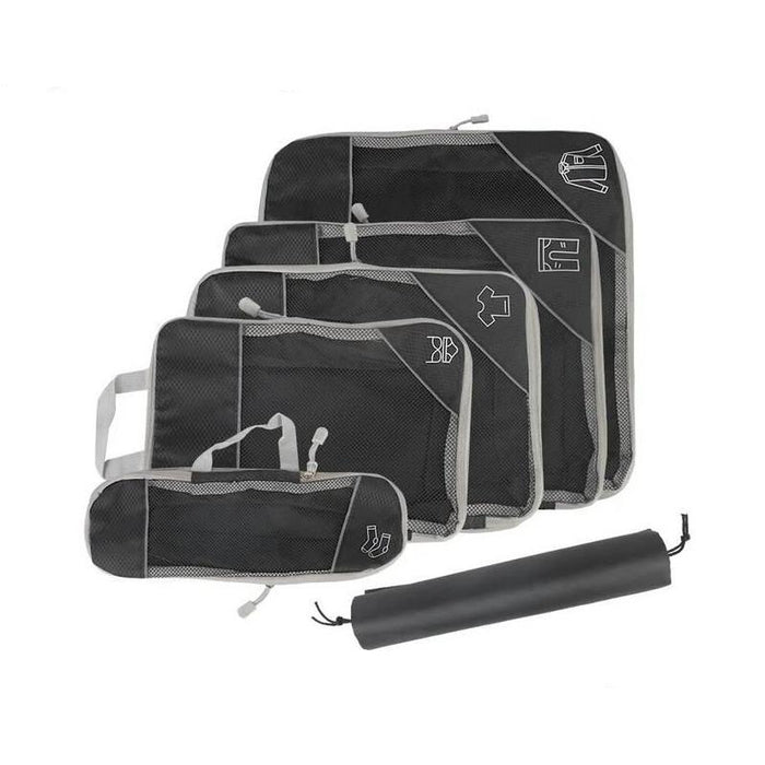 Reise-Organizer-Set – komprimierte Packwürfel und leichte Schuhtasche