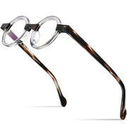 Retro Round Transparent Red Myopia Lens Frame - Blue Force Sports