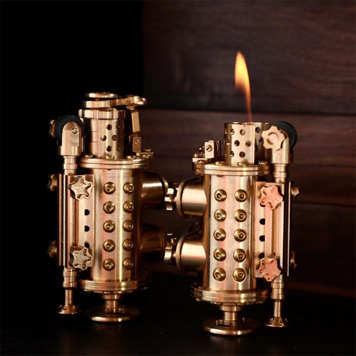 All Copper Handmade Mechanical Punk Kerosene Lighter Trench Machine - Blue Force Sports