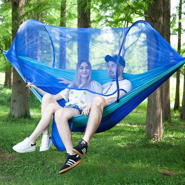 Fully Automatic Quick Opening Hammock With Mosquito Net - Blue Force Sports