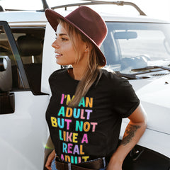 I'm an Adult Heavy Cotton T-Shirt - Colorful Tee Shirt - Printed T-Shirt - Blue Force Sports