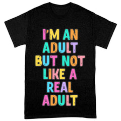 I'm an Adult Heavy Cotton T-Shirt - Colorful Tee Shirt - Printed T-Shirt - Blue Force Sports