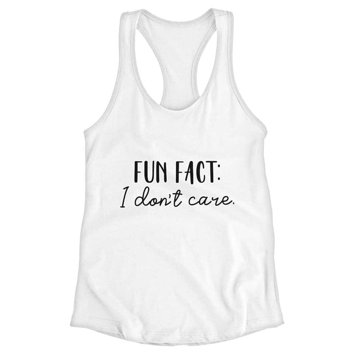 Fun Fact I Don't Care Racerback Tank - Cool Tank - Trendy Workout Tank - Blue Force Sports
