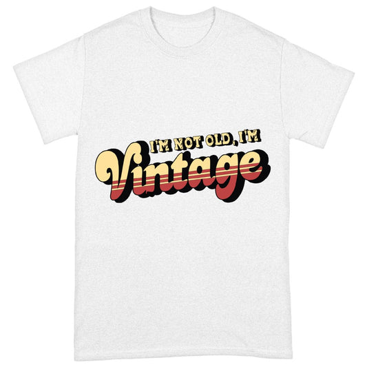 I'm Not Old I'm Vintage Heavy Cotton T-Shirt - Graphic Tee Shirt - Cool Trendy T-Shirt - Blue Force Sports