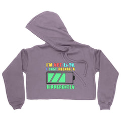 I am Not Lazy Women's Cropped Hoodie - Printed Cropped Hoodie - Best Design Hooded Sweatshirt - Blue Force Sports