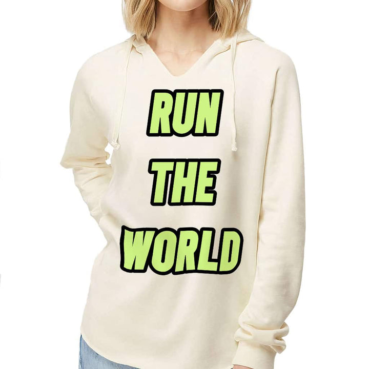 Run the World California Wave Wash Hoodie - Best Quote Hooded Sweatshirt - Cool Graphic Hoodie - Blue Force Sports