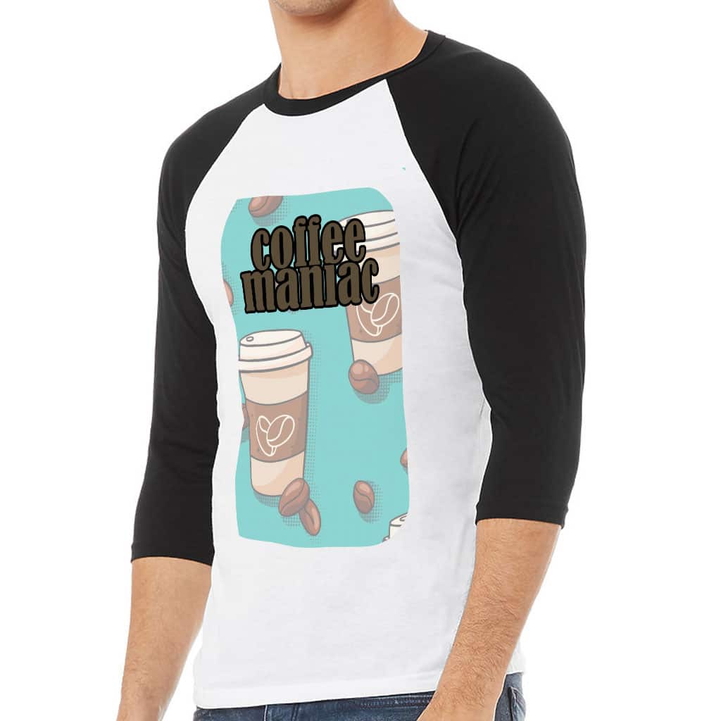 Coffee Lover Baseball T-Shirt - Graphic T-Shirt - Best Design Baseball Tee