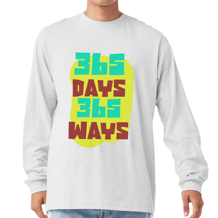 365 Days Long Sleeve T-Shirt - Inspirational T-Shirt - Cool Design Long Sleeve Tee - Blue Force Sports