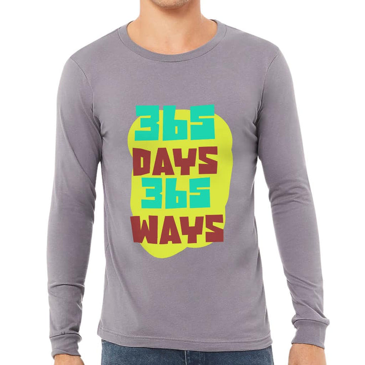 365 Days Long Sleeve T-Shirt - Inspirational T-Shirt - Cool Design Long Sleeve Tee - Blue Force Sports