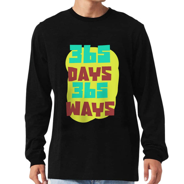 365 Days Long Sleeve T-Shirt - Inspirational T-Shirt - Cool Design Long Sleeve Tee - Blue Force Sports