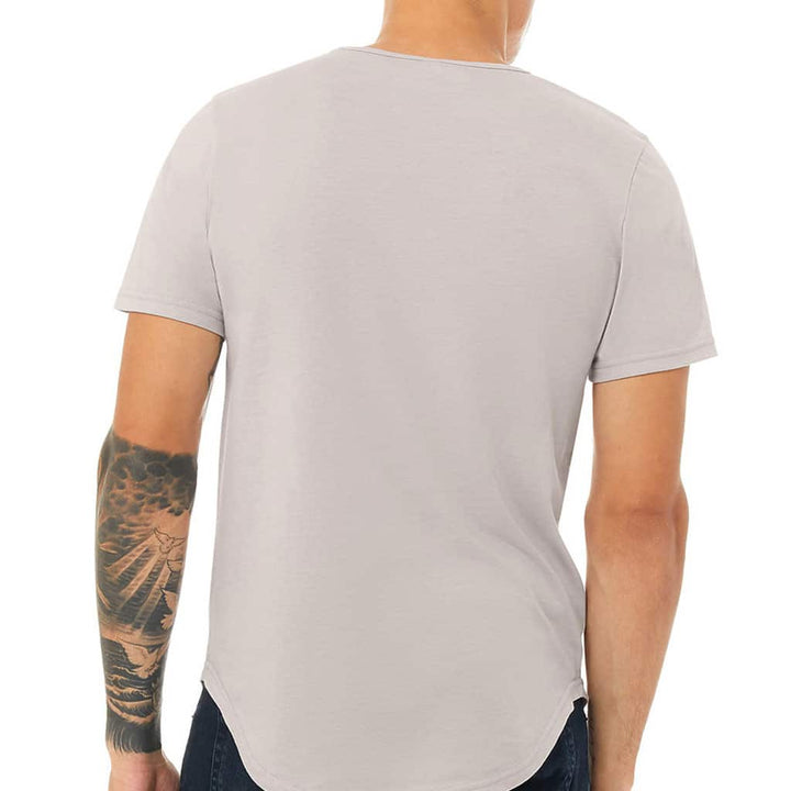 Hello World Curved Hem T-Shirt - Cool Design T-Shirt - Trendy Curved Hem Tee - Blue Force Sports