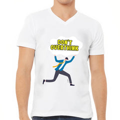 Don't Overthink V-Neck T-Shirt - Graphic T-Shirt - Illustration V-Neck Tee - Blue Force Sports