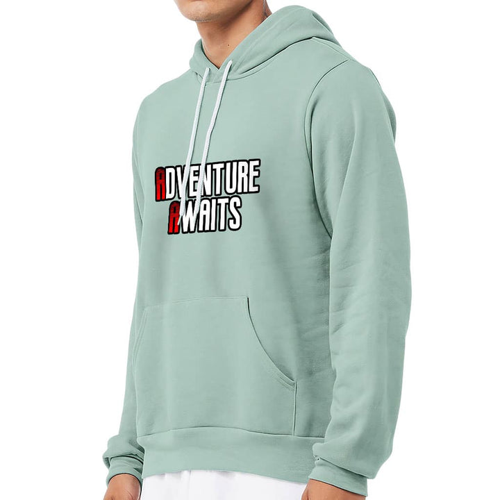 Adventure Awaits Sponge Fleece Hoodie - Inspirational Hoodie - Cool Hooded Sweatshirt - Blue Force Sports