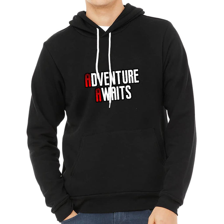 Adventure Awaits Sponge Fleece Hoodie - Inspirational Hoodie - Cool Hooded Sweatshirt - Blue Force Sports