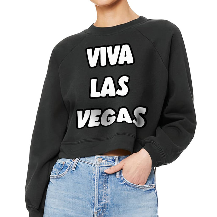 Viva Las Vegas Raglan Pullover - Graphic Women's Sweatshirt - Cool Pullover - Blue Force Sports
