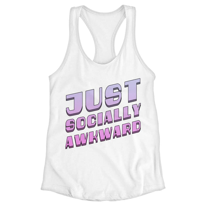 Socially Awkward Racerback Tank - Trendy Tank - Illustration Workout Tank - Blue Force Sports