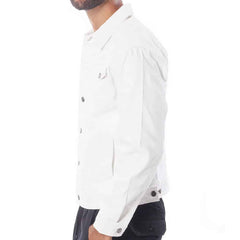 Cool Quote Men's White Denim Jacket - Cool Trendy Denim Jacket for Men - Printed Denim Jacket