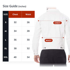 Cool Quote Men's White Denim Jacket - Cool Trendy Denim Jacket for Men - Printed Denim Jacket
