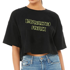 Imperfectly Perfect Women's Crop Tee Shirt - Cool Cropped T-Shirt - Printed Crop Top - Blue Force Sports