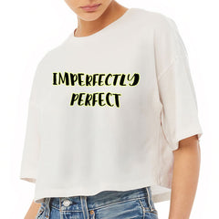 Imperfectly Perfect Women's Crop Tee Shirt - Cool Cropped T-Shirt - Printed Crop Top - Blue Force Sports