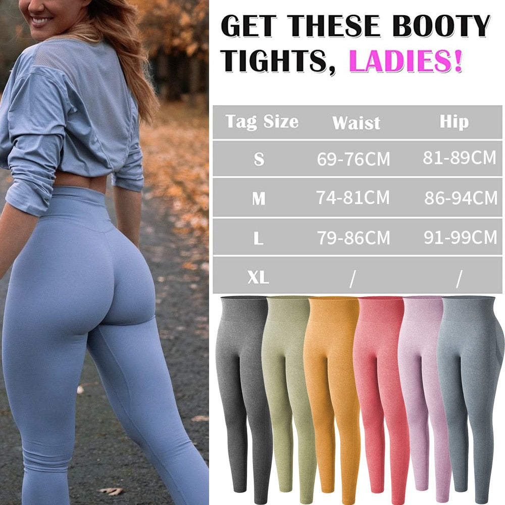 Women's Seamless Push Up Leggings - Blue Force Sports
