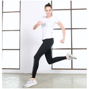 Elastic Waist Women's Nylon Sports Leggings - Blue Force Sports