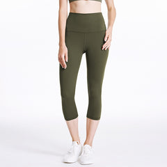 Elastic Waist Women's Nylon Sports Leggings - Blue Force Sports