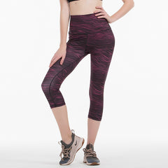 Elastic Waist Women's Nylon Sports Leggings - Blue Force Sports
