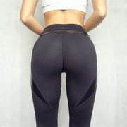 Women's Leather Paneled  Sport Leggings - Blue Force Sports