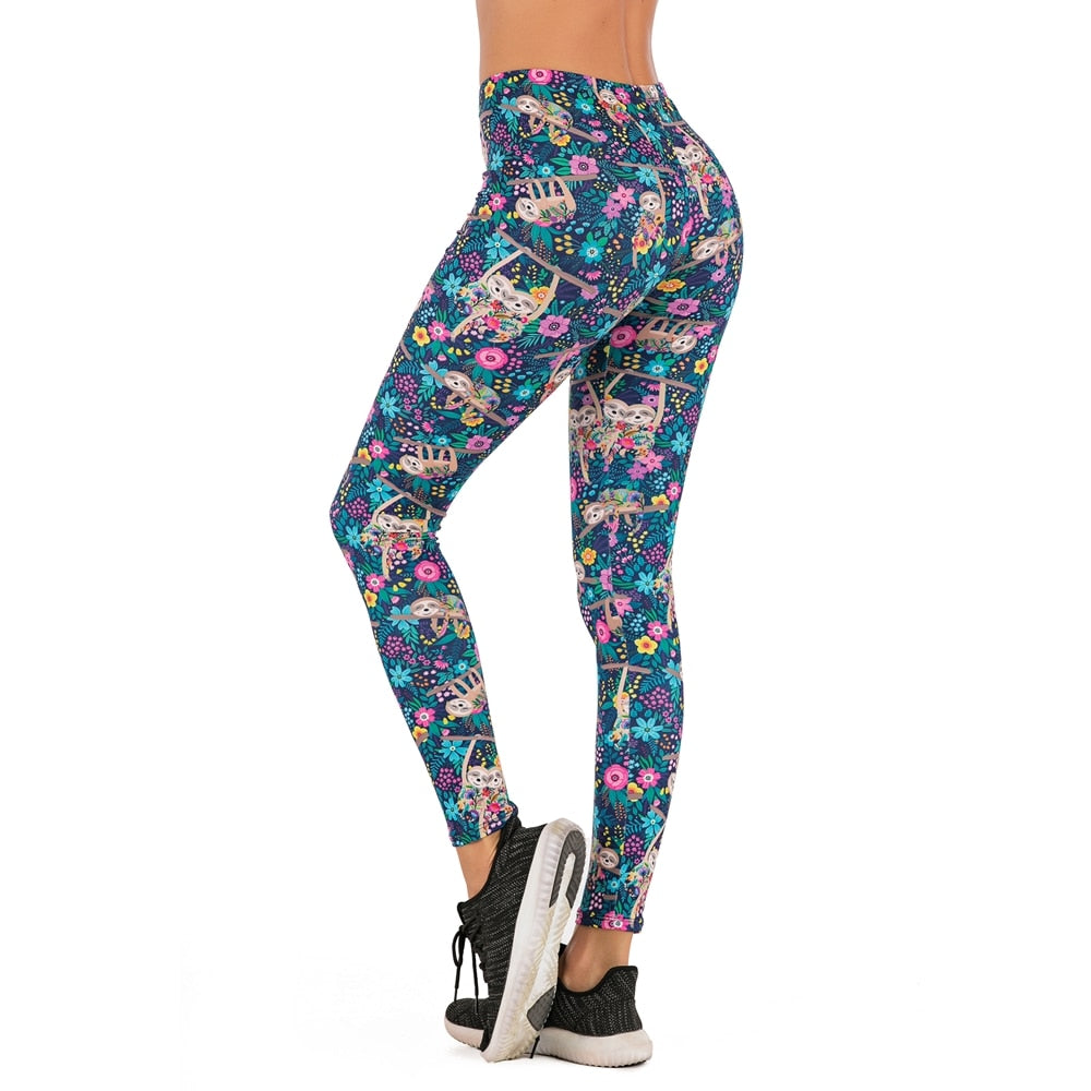 Women's Colorful Print Sports Leggings - Blue Force Sports