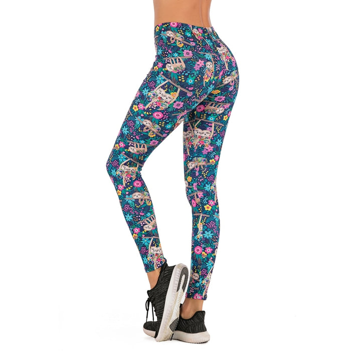 Women's Colorful Print Sports Leggings - Blue Force Sports