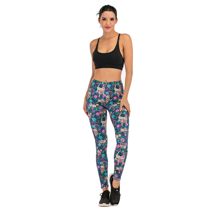 Women's Colorful Print Sports Leggings - Blue Force Sports