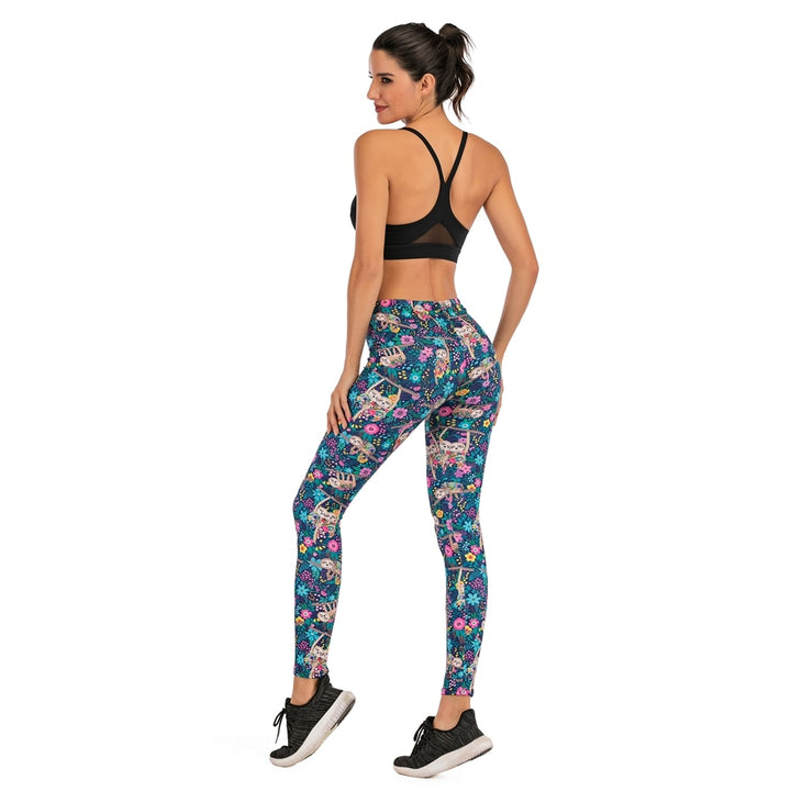 Women's Colorful Print Sports Leggings - Blue Force Sports