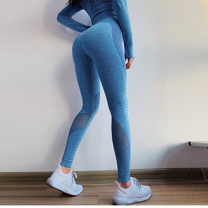 Breathable Mesh Fitness Women's Leggings - Blue Force Sports