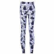 Women's Cute Cat Printed Leggings - Blue Force Sports