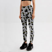 Women's Cute Cat Printed Leggings - Blue Force Sports