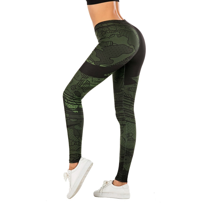 Women's Printed Fitness Leggings - Blue Force Sports