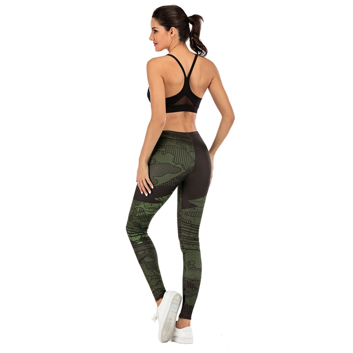 Women's Printed Fitness Leggings - Blue Force Sports