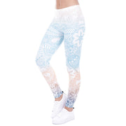 Mint Mandala Printed Leggings - Blue Force Sports
