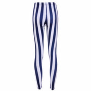 Women's Striped Fitness Leggings - Blue Force Sports