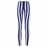 Women's Striped Fitness Leggings - Blue Force Sports