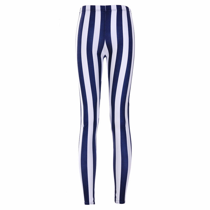 Women's Striped Fitness Leggings - Blue Force Sports