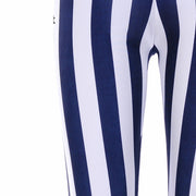 Women's Striped Fitness Leggings - Blue Force Sports