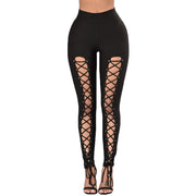 Women's Sexy Lace Up Leggings - Blue Force Sports