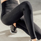 High Elastic Women's Polyester Yoga Leggings - Blue Force Sports
