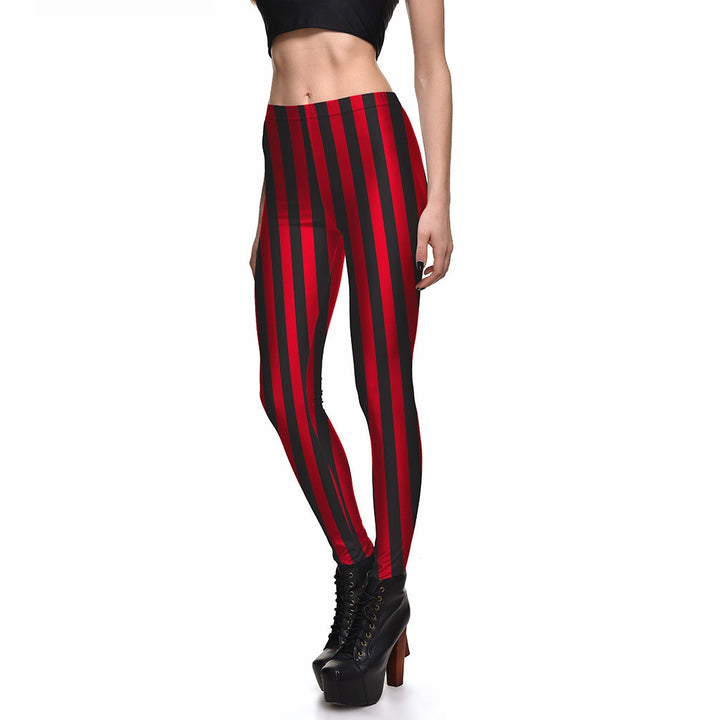 Women's Striped Sports Leggings - Blue Force Sports